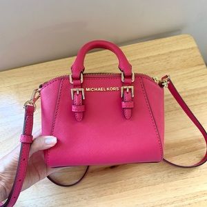 Like New/ Michael Kors Mini Crossbody Bag, Fuchsia Pink